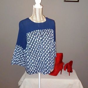 Michael Kors, Small, Navy and White, Bell sleeves 😍 Blouse... Beautiful Blouse